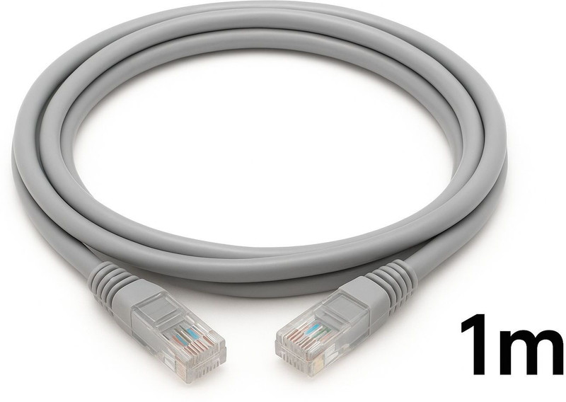 Ethernetcable LAN Cable 1 m Cat5(Compatible with All usage, White, Pack of: 2)