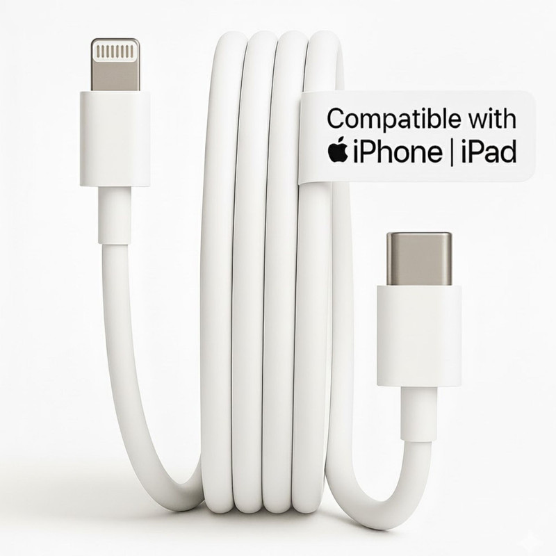 RoarX Type C 3 A 1 m TPE Lightning Cable 1 m Original quality PD Fast Charging USB C(Compatible with iPhone 11 iPhone 12 iPhone 13 iPhone 14 Pro Pro Max X XS X XS MAX,, White, One Cable)