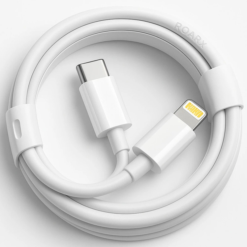 RoarX Lightning Cable 3 A 1 m 20 Watt Type C i-phone cable compatible with Apple iPhone 11 12 13 14 15 Pro Pro Max X XR XS SE SE2 Series C to Light_ning cable MFI(Compatible with Apple iPhone 11 iPhone 12 iPhone 13 iPhone 14 iPhone 15 iPhone X iPhone XR, White, One Cable)