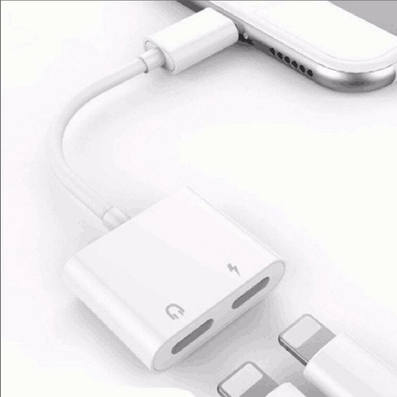 LionBolt Multicolor 2 in 1 iPhone Dual Port Earphone Cable Phone Converter(android and ios)
