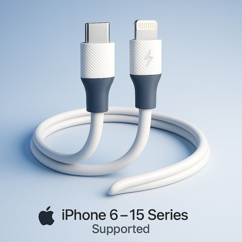 MAK Lightning Cable 3 A 1 m Copper Braided Original PD Fast Charging Cable ,USB-C to Lightning Data Cable for Apple iPhone & iPad(Compatible with Apple iPhone 11 iPhone 12 iPhone 13 iPhone 14 iPhone 15 iPhone X iPhone XR, White, One Cable)