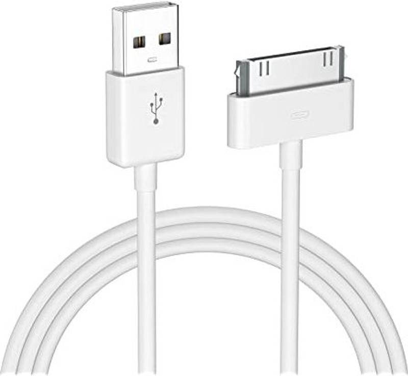 SANNO WORLD Lightning Cable 1.09 m 30-pin to USB Cable(Compatible with IPhone 3GS, Apple, IPhone 4, IPhone 4S, IPhone 3G, White, One Cable)
