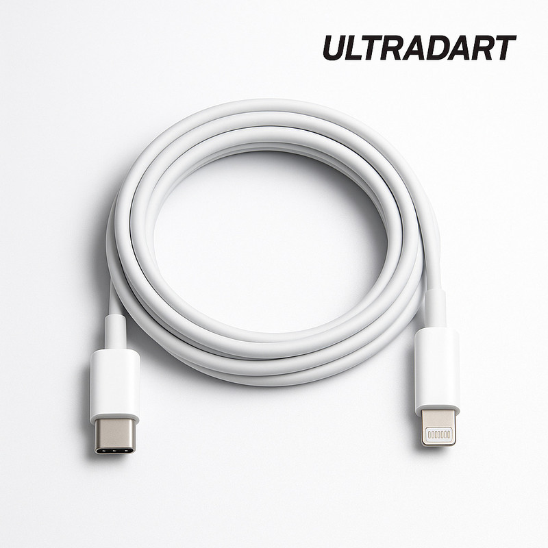 ULTRADART Lightning Cable 1 m original 27W PD Type-C to Lightning Cable | iPhone, iPad, Apple CarPlay Support | 1 m(Compatible with iOS Devices , i-phone, i-pad,i-pod, White, One Cable)