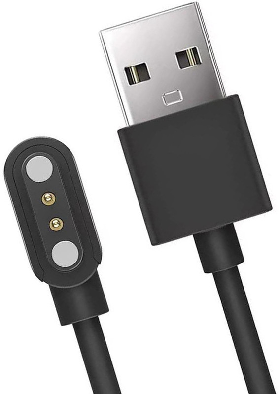 EYNK Magnetic Charging Cable 0.3 m 2 Pin USB Charger Cable for ColorFit colorfit pro3/Caliber/Evolve 3/Loop(Compatible with Noise ColorFit colorfit pro3/Caliber/Evolve 3/Loop, Black, One Cable)