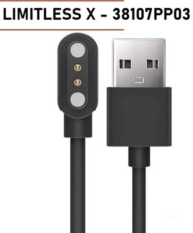 PazerPro Magnetic Charging Cable 0.6 m Fastrack FS1 Pro 38086PP02 Smartwatch(Compatible with Fastrack FS1 Pro Charging cable, 38086PP02, DO NOT WORK ANY OTHER SMART WATCH, Black, One Cable)