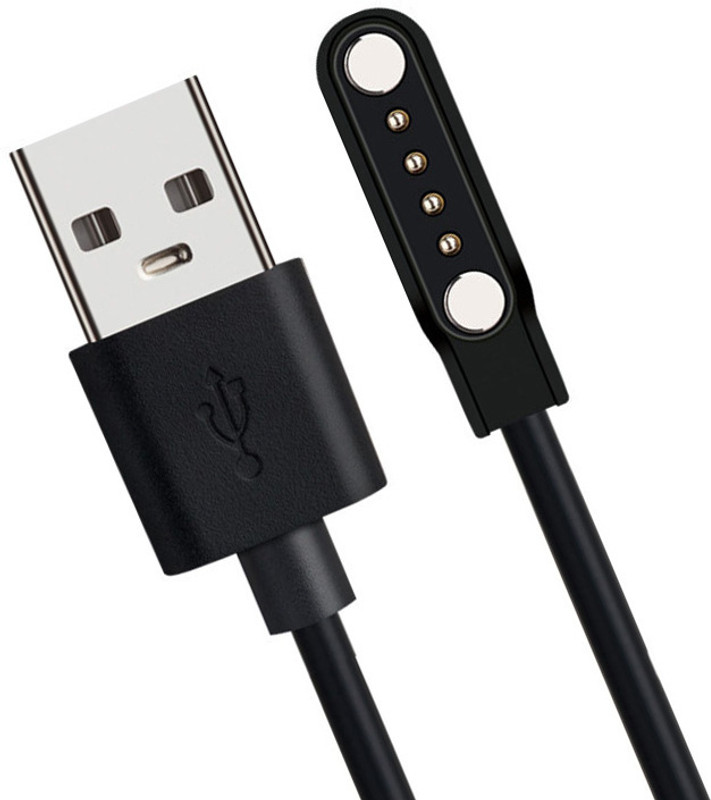 TROST Magnetic Charging Cable 0.3 m 4 Pin USB charger Cable for Wonder Smartwatch(Compatible with FireBoltt Wonder Smartwatch, Black, One Cable)