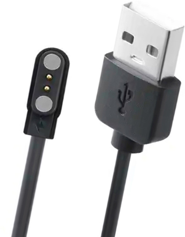 EYNK Magnetic Charging Cable 0.6 m 2 Pin USB charger for Fast FS1 Smartwatch(Compatible with only for Fast Track FS1 & FS1 Max smartwatch, Black, One Cable)