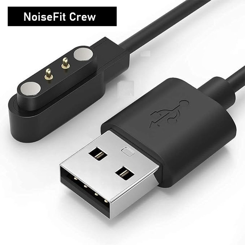 PazerPro Magnetic Charging Cable 0.6 m NoiseFit Crew Smartwatch(Compatible with Only Noise NoiseFit Crew Charger, Other Will Not Work, Black, One Cable)
