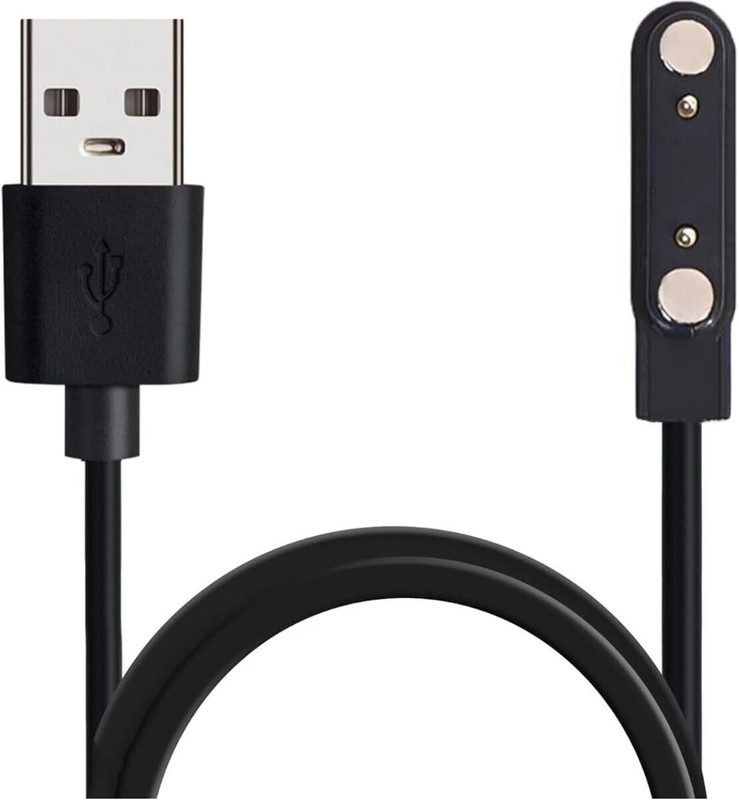 SANNO WORLD Magnetic Charging Cable 10 A 0.6 m Pvc Original Watch Magnetic Charging Cable 0.6 m Charger for Smart Watch(Compatible with Boat wave call 2 plus charging cable, do not work with any other watch, Black, One Cable)