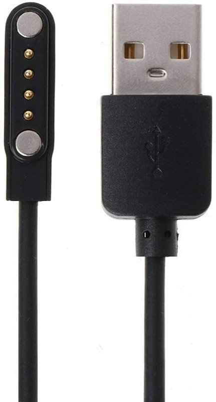 TROST Magnetic Charging Cable 0.3 m 4 Pin USB Charger Cable for BSW016 Smartwatch?(Compatible with FireBoltt Beast Pro / BSW016 Smartwatch, Black, One Cable)