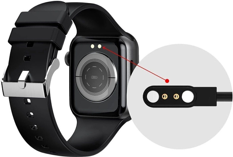 JMK Magnetic Charging Cable 1 m Smart Watch 2 Pins Magnetic Suction Charger Cable SHAH24(Compatible with Smartwatches, Black, One Cable)