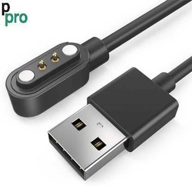 PazerPro Magnetic Charging Cable 0.6 m Noise ColorFit Icon 2/Vista Smartwatch Charging Cable(Compatible with Only Noise ColorFit Icon 2 Vista, Icon 3, Icon Buzz and Icon Plus Charger Cable, Black, One Cable)