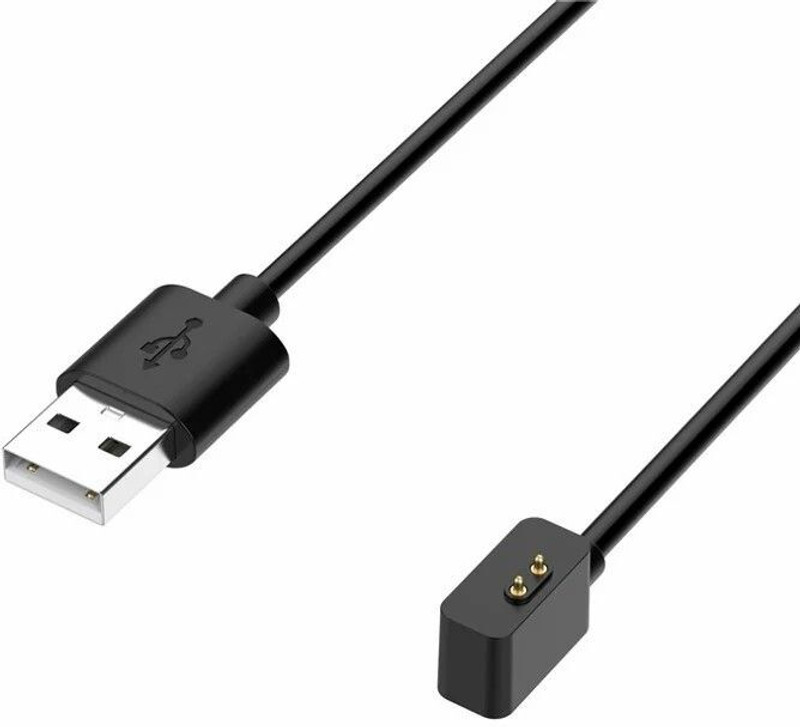 HexaGear Magnetic Charging Cable 1.5 A 1 m Plastic Heavy duty copper wire 2-pin magnetic watch/band charging cable(Compatible with Redmi Smart Band Pro,do not work with any other watch, Black, One Cable)