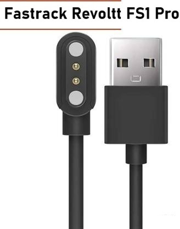 PazerPro Magnetic Charging Cable 0.6 m Fastrack Revoltt FS1 Pro SmartWatch(Compatible with Only Fastrack Revoltt FS1 Pro Charging cable, DO NOT WORK ANY OTHER SMART WATCH, Black, One Cable)