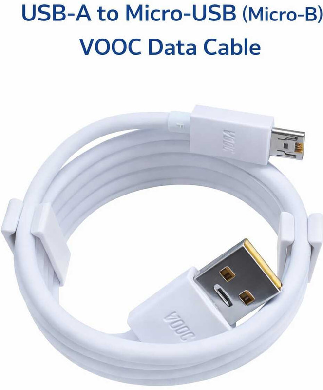NYC Simplify Your Life Micro USB Cable 4 A 1 m Original NYC_4A VOOC USB to Type-B Cable(Compatible with realme & OPPO A5s & other Type - B devices, White, One Cable)