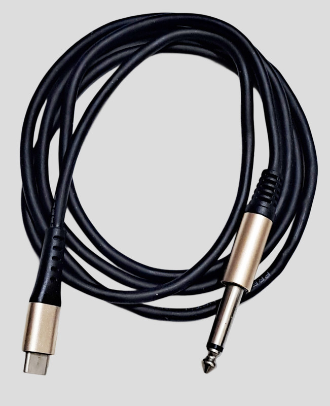 MORTAS Mono Audio Cable 1.5 m Pvc Model NumberTypeC-G-TS6.35mm-G-HI-2m(Compatible with Mobile, Loptop, Tablet, Black, One Cable)