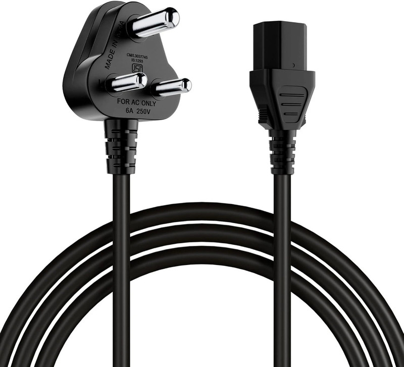 Portronics Power Cord 1.2 m Konnect G4 Desktop PC Power Cord,1.2m Long, Kettle Lead Connector(Compatible with Desktop, Black)