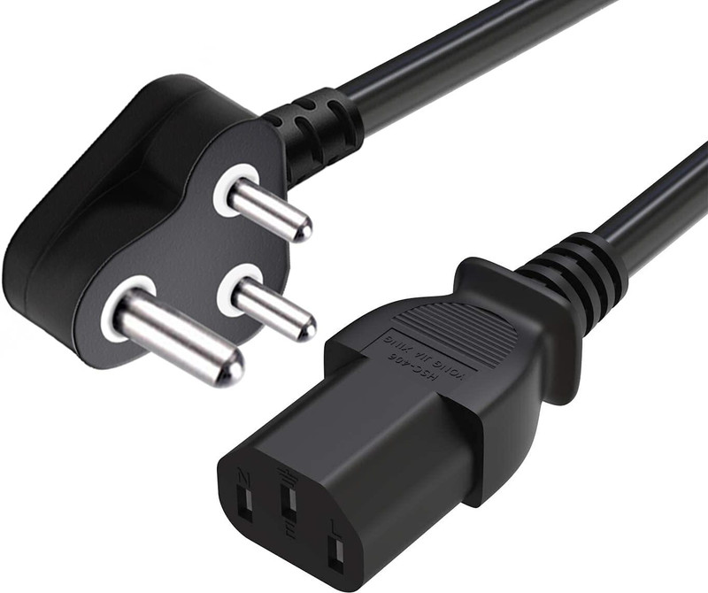 bectro Power Cord 1.5 m na desktop printer cable(Compatible with For: Desktop computer, CPU, Monitor, Projector,printer, Black, One Cable)