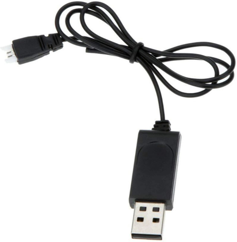 Care Case Power Cord 0.6 m USB Charger Cable for 3.6V Lithium Ion & Polymer Battery 250mA MX 2.0-2P Plug 2 Pin(Compatible with DRONE, quadcopters,, Black&White, One Cable)