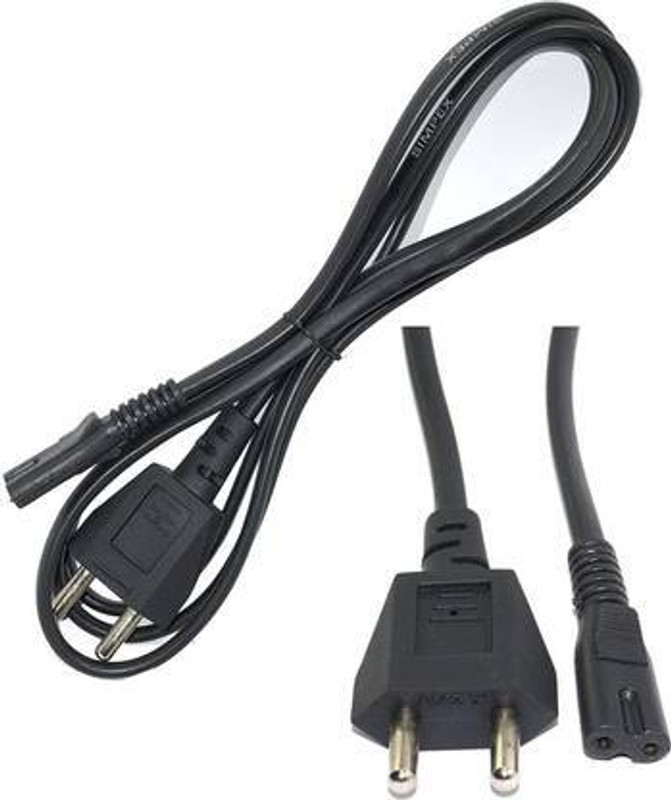 Uneo Star Power Cord 1.5 m 1.5-yard 2 Pin Universal AC Power Cord Type D Cut Main Lead Cable Wires(Compatible with Laptop Adapter/Printer/TV/Camera/Adapter/, Black, One Cable)