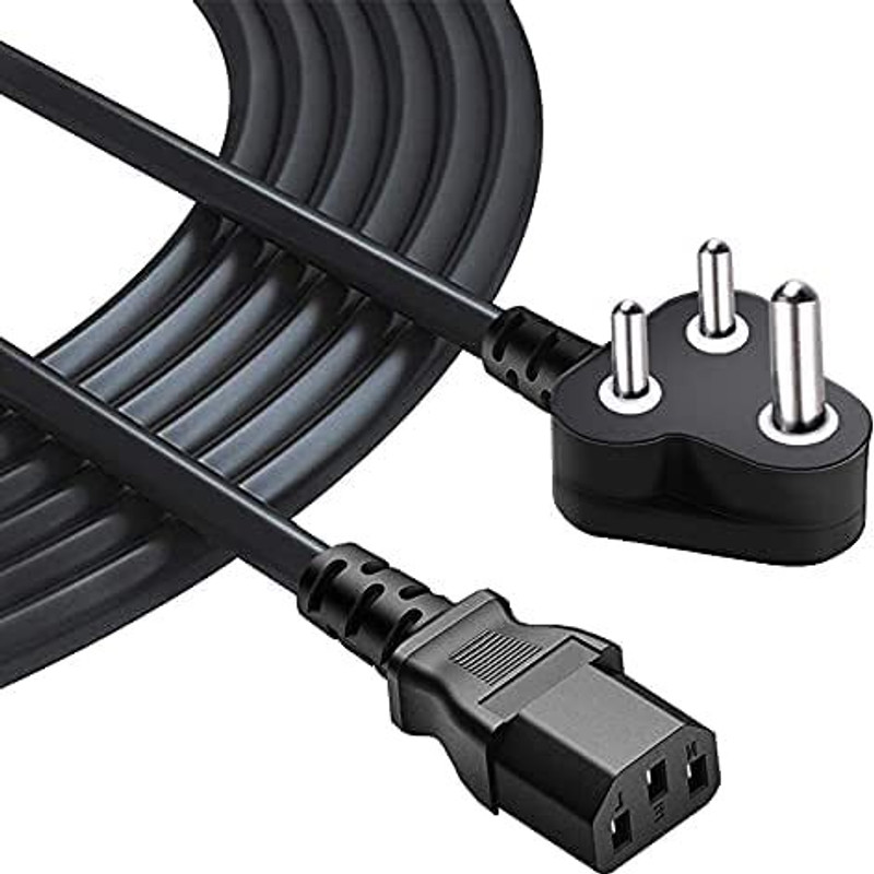 Civon Power Cord 3 m 3 Meter Computer Power Cable Cord for Desktops PC and Printers/Monitor(Compatible with Desktop/Monitor/Printer, Black)