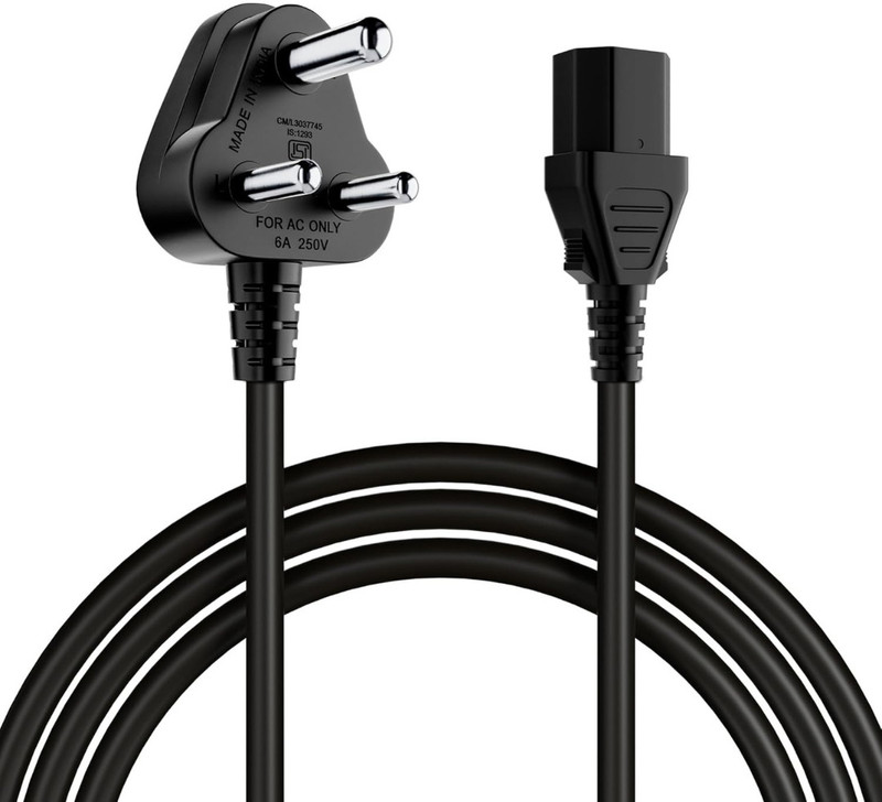PATHAK Power Cord 1 m Desktop Power Cable,|3 Pin Plug to IEC C13 Connector | 700W Max Load Capacity | Heavy Duty Copper Wire(Compatible with Desktop Computer, Monitor, CPU, SMPS, UPS, Black)