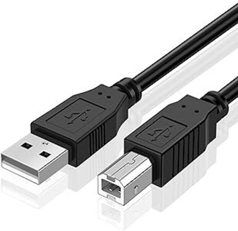 Darahs Power Cord 3 m M USB A to USB B Audio MIDI Cable Male to Male - MIDI to USB Cable 2.0 Type for Computer, Laptop, MIDI Piano Keyboard(Compatible with Printers, Projector, MIDI Piano Keyboar, Black, One Cable)