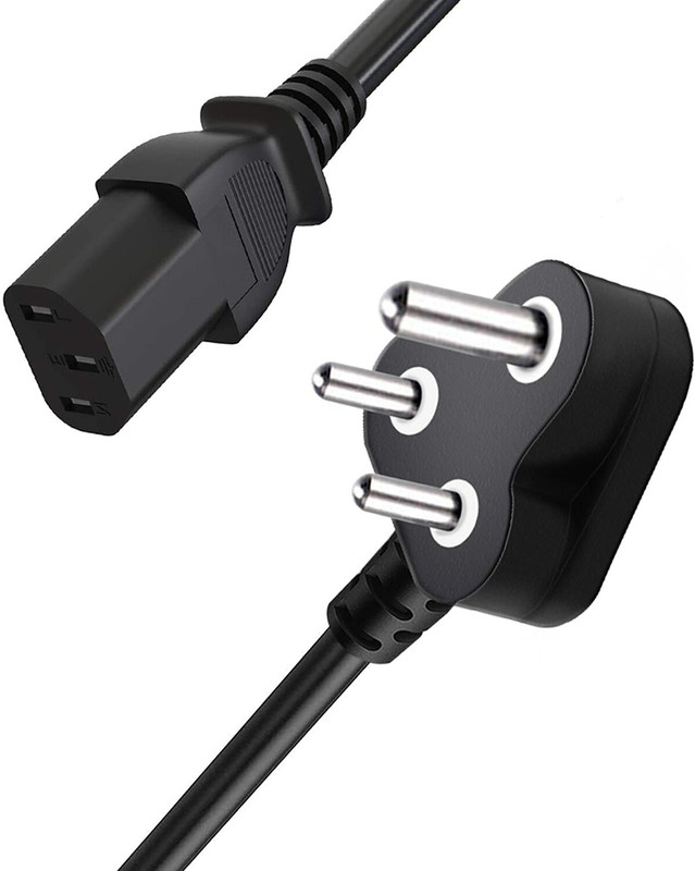 TAAPSEE Power Cord 1.8 m 1.8 Meter Power Cable IEC Computer Mains Power Cable Cord(Compatible with Desktop PC, Monitor, TV, SMPS, Induction, and Printer, Black, One Cable)