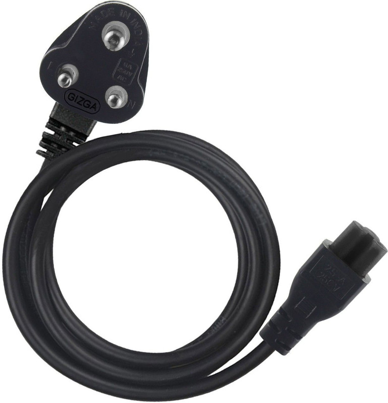 Gizga Essentials Power Cord 1 m 3 Pin Laptop Adapter Charger (1 Meter/ 3.3 Feet)(Compatible with Laptop Adapter, Computer Adapter, Black, One Cable)