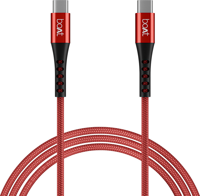 boAt USB Type C Cable 5 A 1.5 m Aluminium Alloy Shell Type-c C600(Compatible with Any device with Type-c port, Red, One Cable)
