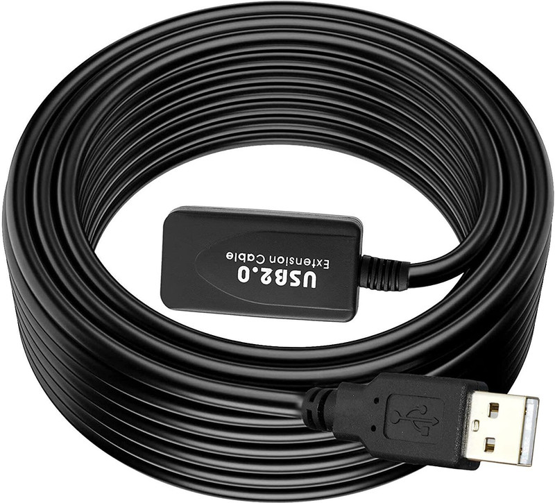 STORITE Reversible USB 2.0 10 m Active USB 2.0 Extension Cable 10m(Compatible with Set Top Box, HDTV, Black, One Cable)