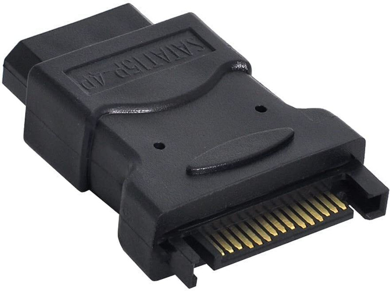 RuhZa 15 Pin SATA Male to 4 Pin Molex Female 2.5 inch IDE(For Charging Adapter, Black)