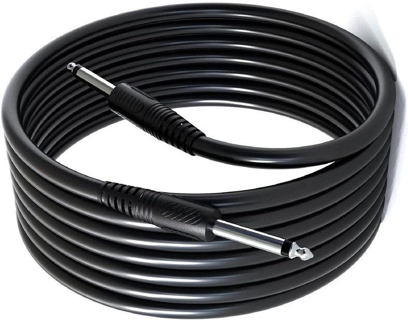 Hybite 6.35Mm To 6.35Mm Jack Mono To Mono Audio Instrument Cable For Mixer, GuitarEtc Double Angled TRS Patch Cable(3 m in Length)