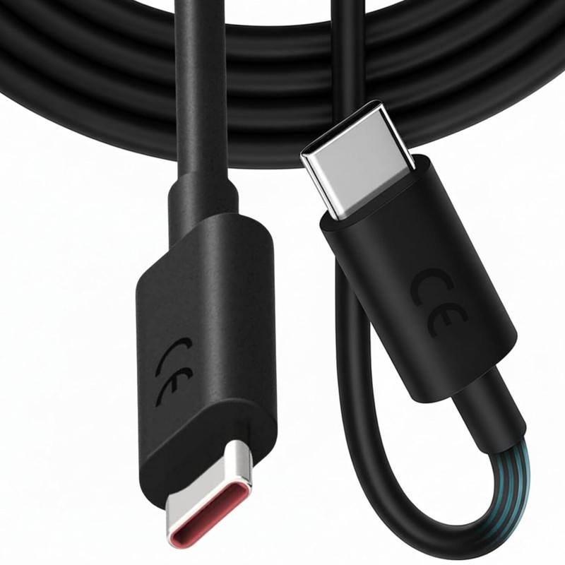 Thirty First Type C 6 A 1 m copper Original 68w Warp Charging Cable(Compatible with Edge60,50,40,30Ultra Fusion/G85,G84,G64,G62,G54,G45,G35-USB C PD,DatA,Cord, Black, One Cable)