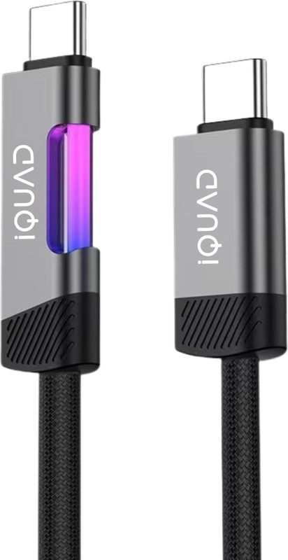 iQUAD Type C 1 m 120 Watt Type C to C Super Fast Charging Cable For All Premium Mobiles(Compatible with MacBook / MacBook Air / MacBook Pro, All Mobiles, Black, One Cable)