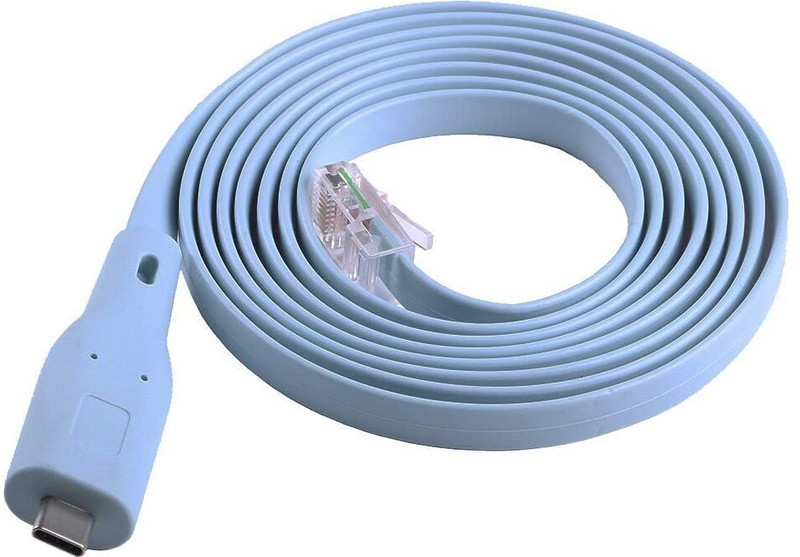 RyzCare Type C to RJ45 Network Equipment Console Cable USB Adapter(Blue)