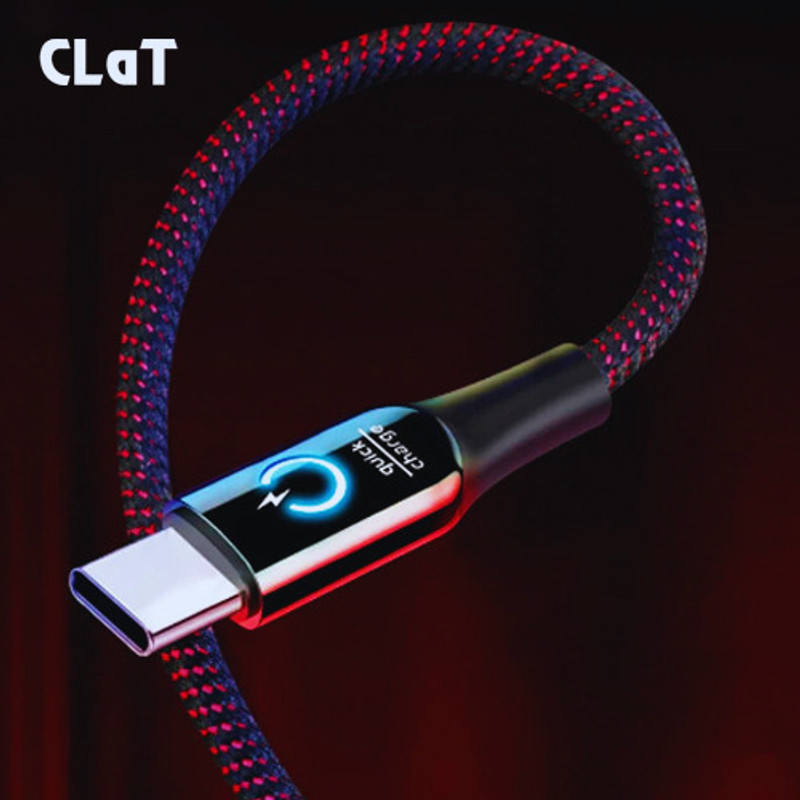 CLAT USB Type C Cable 3 A 1.1 m with Intelligent Power Off Led Light and Quick Charging Indicator(Compatible with SAMSUNG, VIVO, OPPO, REALME, REDMI, IQOO, INFINIX, Red, One Cable)