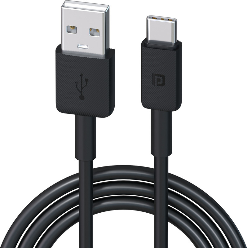 Portronics Lightning Cable 2 A 1 m Konnect L1 20W Type C to 8 Pin(Compatible with Smartphones, Black, One Cable)