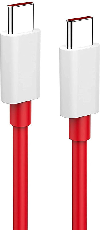 CEDO Type C 2 A 1 m Warp Charge Type-C 65WT Data Cable Compatible One Plus 8T/9/9pro/9/nord 2/9r Red(Compatible with WARP/DASH/VOOC Charging Data Cable, Red, One Cable)