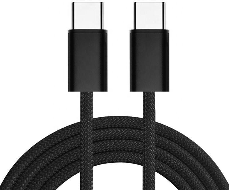 MAK Type C 6 A 1 m Nylon Braided Type C to Type C Cable 60W PD Fast Charging, Braided USB-C Cable , Fast Data Sync, Tangle-Free, Compatible with All USB-C Devices(Compatible with iPhone 15/16 Series, Samsung Galaxy A/S/F/M/Z Series, Macbook & other devices, Black, One Cable)