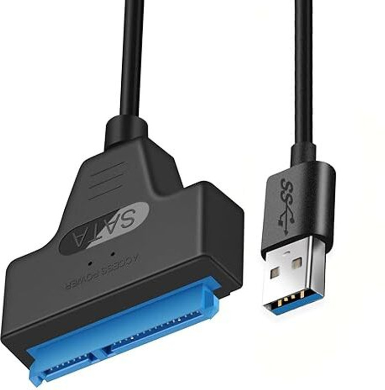 RyzCare USB 3.0 to SATA Adapter 2.5 HDD/SSD with Plug & Play, Durable Material, Super Fast Transfer USB Cable(Black)