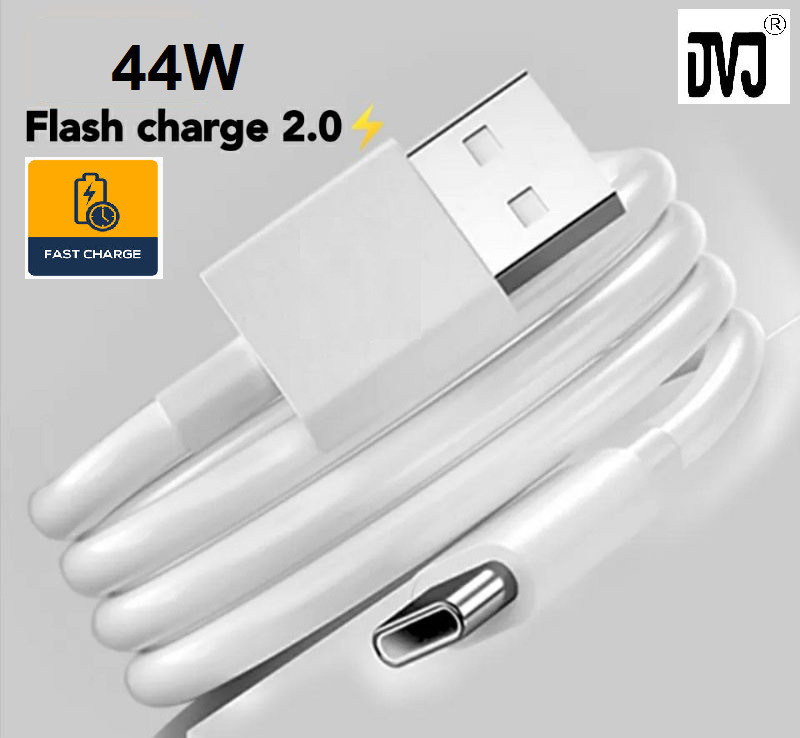 DVJ Type C 6 A 1 m 44W SUPER FAST 100% AUTHENTIC TYPE C CABLE CERTIFIED FOR VIVO T2 / T2 5G / T2X / Y72 5G / S1 / S1 PRO / Y55 / VIVO T1 5G / T1X 5G(Compatible with VIVO ALL TYPE C MOBILE PHONES, VIVO 18 /33W / 44W / 66W FAST CABLE, White, One Cable)