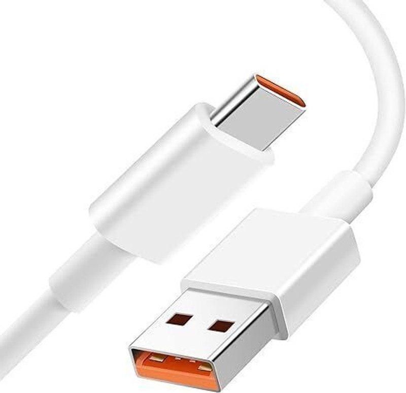 ANIO Type C 6 A 1 m copper 67W HyperCharge Fast Charging Data Cable(Compatible with Redmi Note 13 Pro/12 Pro/11 Pro 5G/11S/10 Pro Max, White, One Cable)