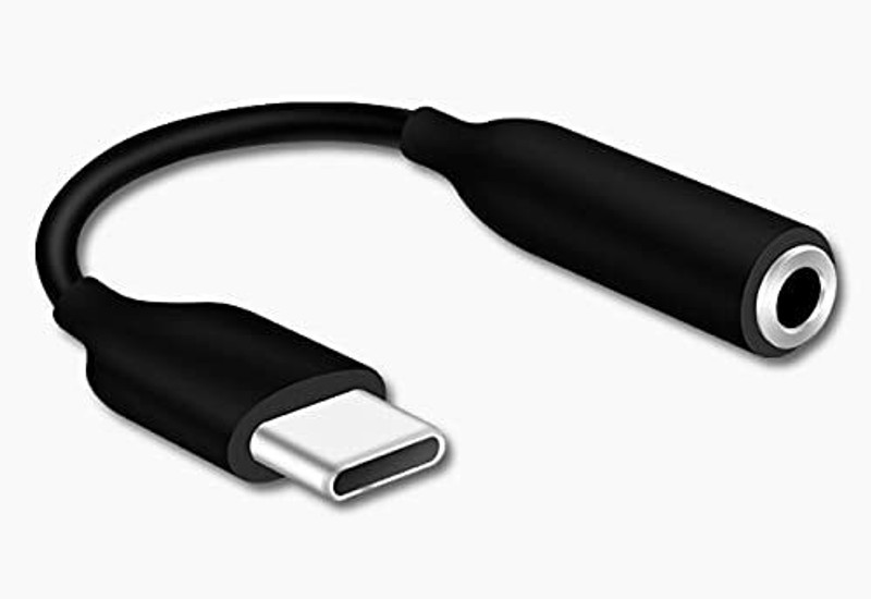 JAZX Black Type C to 3.5 mm Jack Audio Connector Especially for Samsung Mobiles Phone Converter(Android)