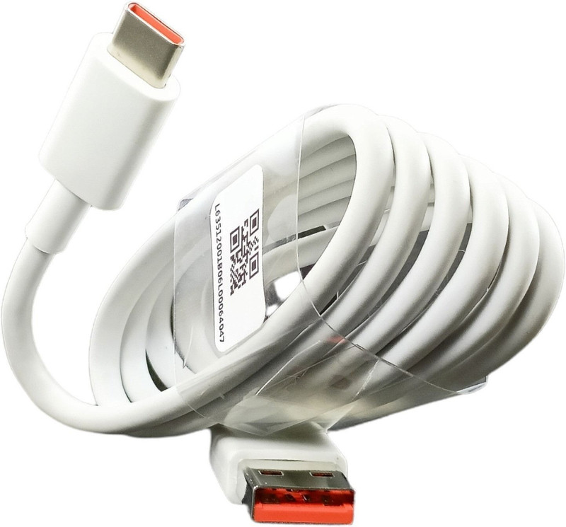 jkg USB Type C Cable 2 A 1.1 m OEM 33W TURBO SONIC CHARGER CABLE(Compatible with XIAOMI/POCO, REDMI 10/10PRO/10PRO MAX/ POCO M2 PRO, White & Red, One Cable)