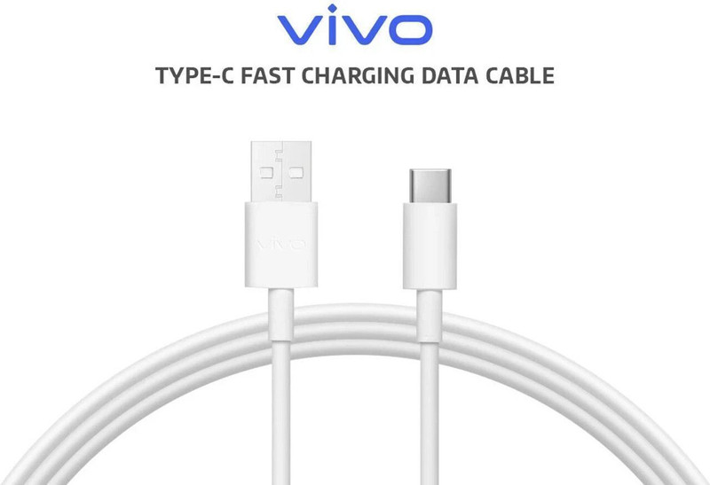 vivo Type C 4 A 100 m Copper TYPE C dATA CABLE(Compatible with vivo 15W/18W/44W/66W OR 120W & T1,Y100,V27,X90,Y200,V29,X70 Pro,V23,T2x,V21, White, One Cable)
