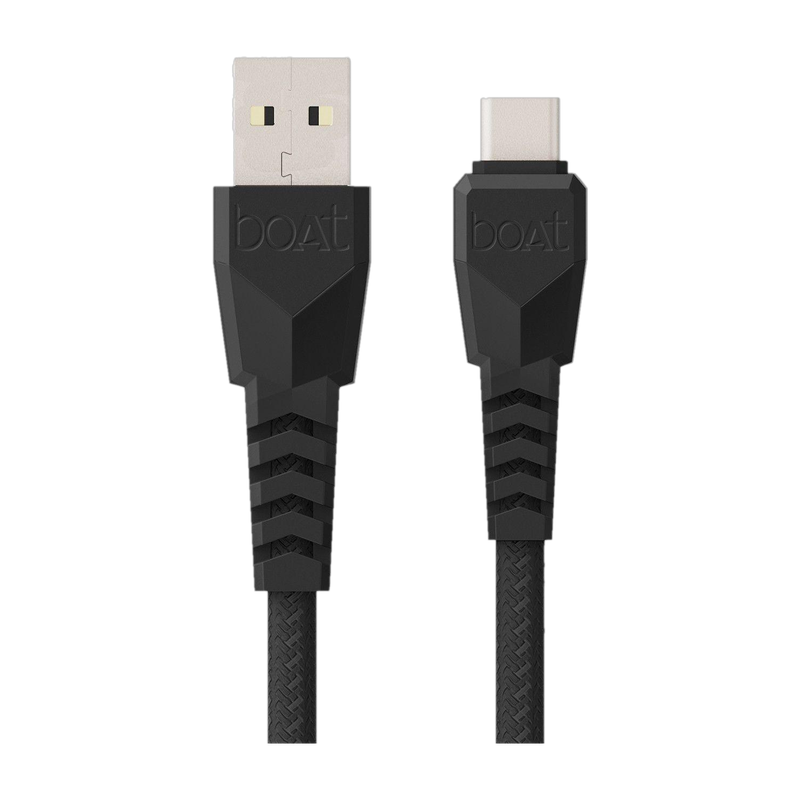 boAt Type C 3 A 1.5 m Type-c A320(Compatible with All devices with Type- C Port, Black, One Cable, USB Type A To USB Type C, 60 W)