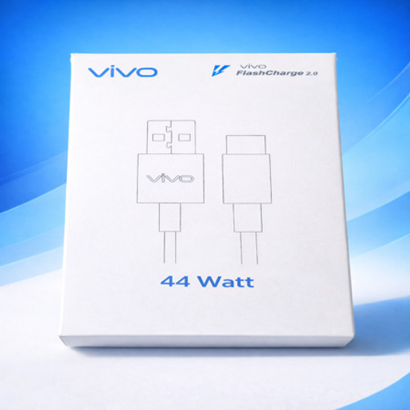 vivo USB Type C Cable 0.97 m FLASH CHARGER 44WATT-CABLE(Compatible with Supports FlashCharge 2.0, White, One Cable)