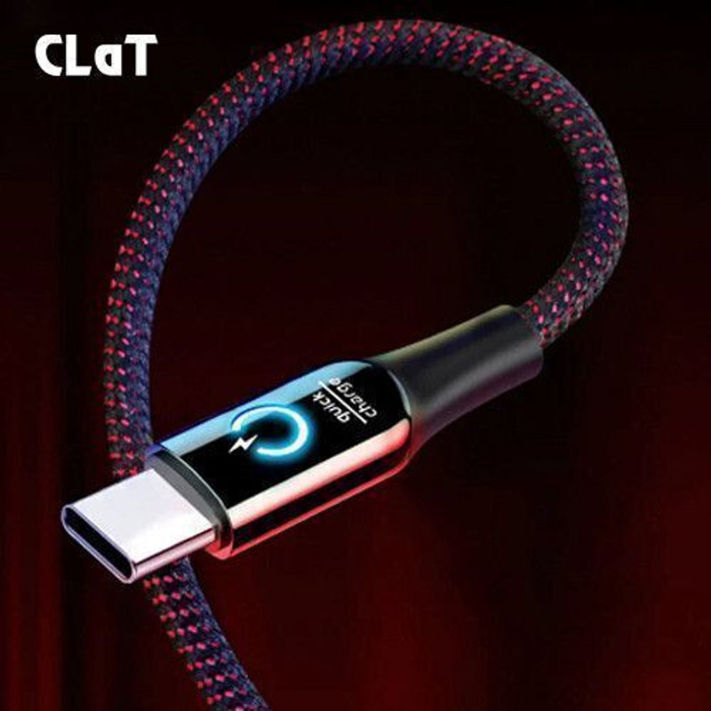 CLAT USB Type C Cable 3 A 1.1 m with Intelligent Power Off Led Light and Quick Charging Indicator(Compatible with SAMSUNG, VIVO, OPPO, REALME, REDMI, IQOO, INFINIX, Red, One Cable)