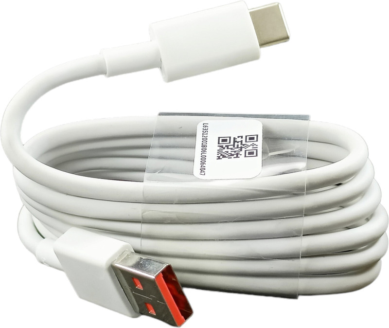 RUHISH USB Type C Cable 6 A 1.01 m Copper 33W TURBO SONIC FAST CHARGIN CABLE(Compatible with XIAOMI/REDMI/POCO, REDMI 10/10PRO/10PRO MAX/ POCO M2 PRO, White, One Cable)